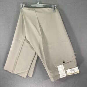Sansabelt System Mens 42x32 Beige Dacron Polyester Pleated Dress Pants Trousers